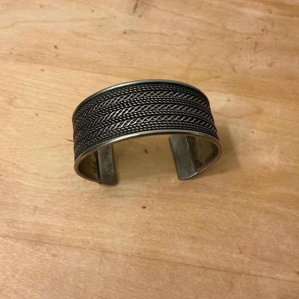 Silver tone Brass Cuff